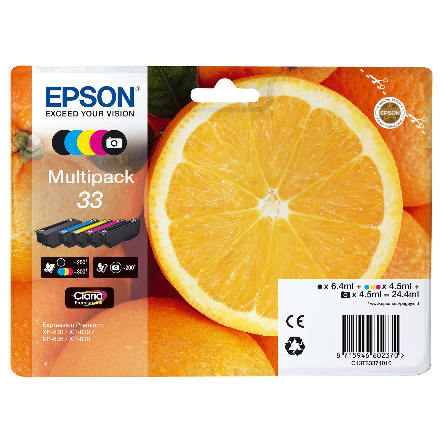 Epson Tinte 33 5er-Pack black + color T3337
