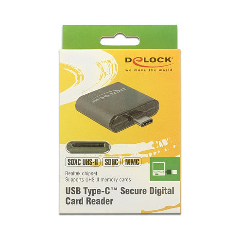 CardReader USB-C > SDHC / SDXC UHS-II / MMC Single Slot Delock