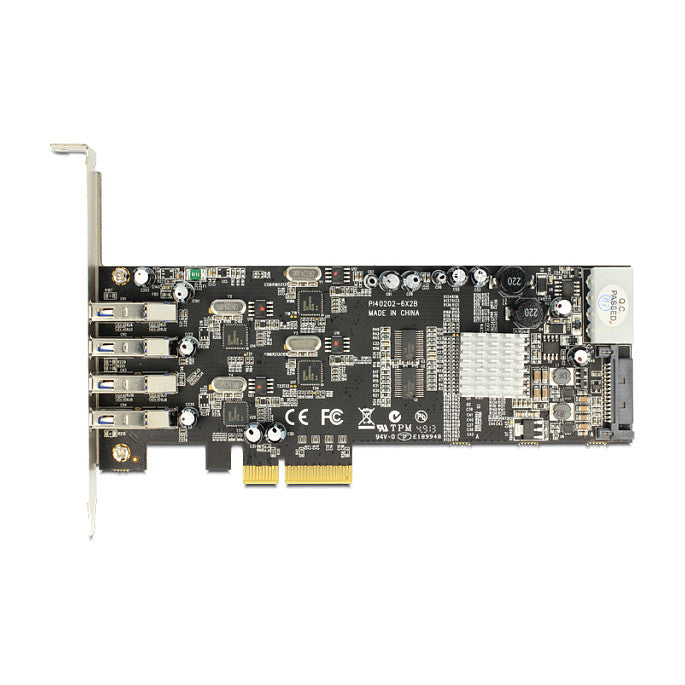 PCI Express x4 Karte zu 4 x extern USB 5 Gbps Quad Channel - Low Profile Formfaktor