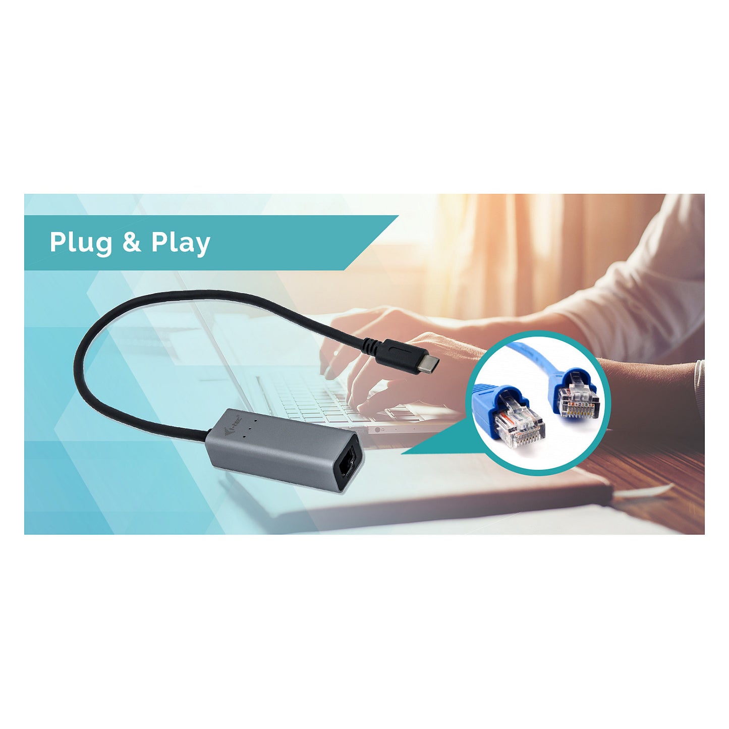 USB I-Tec USB-C Metal Gigabit Ethernet Adapter
