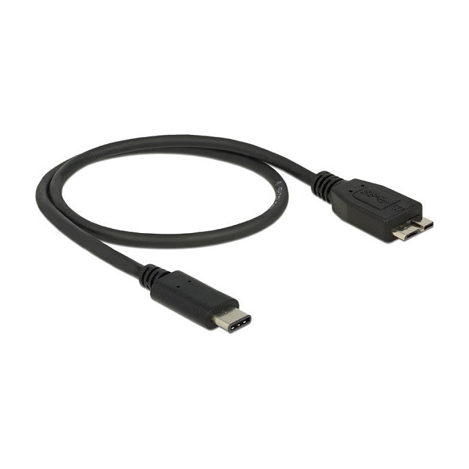 USB3.1 USB Type-C Stecker > USB Typ Micro-B Stecker 0,5 m schwarz Delock