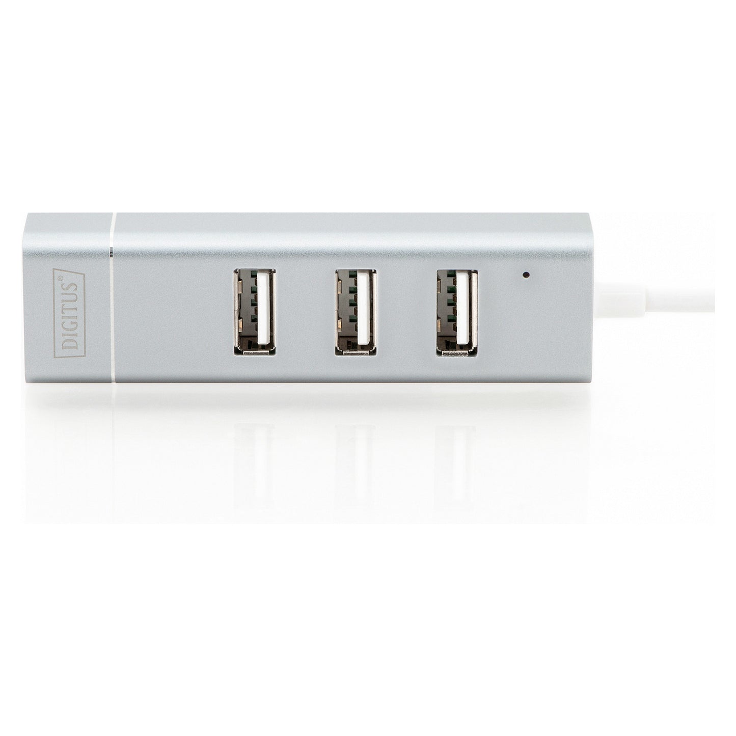 DIGITUS USB Adapter USB2.0/C -> RJ45 Ethernet+3-Port-Hub wei