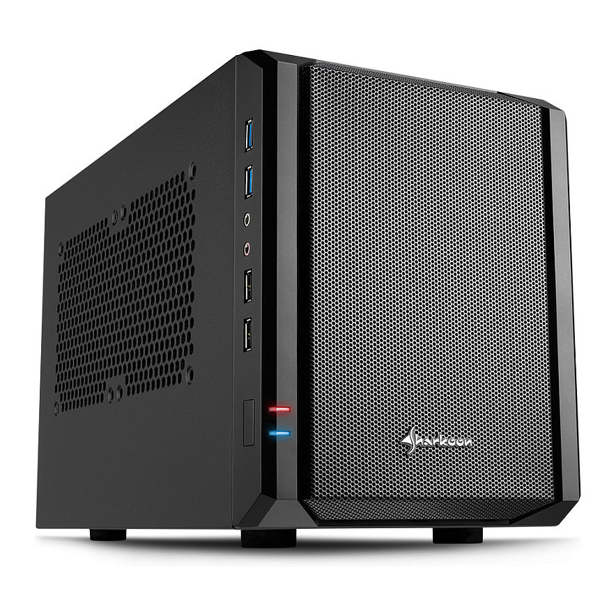 Sharkoon QB One Schwarz - Midi/Minitower ITX, Mini-ITX 3,5 " - PC-/Server Netzteil Kühler - USB, USB 2.0, USB 3.0