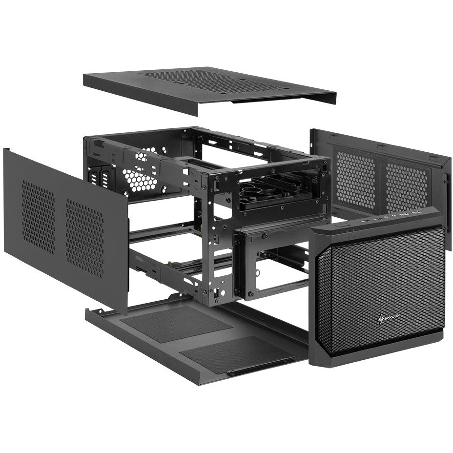 Sharkoon QB One Schwarz - Midi/Minitower ITX, Mini-ITX 3,5 " - PC-/Server Netzteil Kühler - USB, USB 2.0, USB 3.0