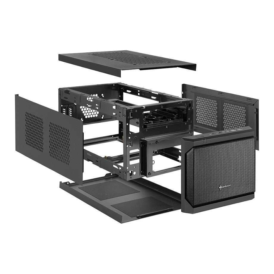 Sharkoon QB One Schwarz - Midi/Minitower ITX, Mini-ITX 3,5 " - PC-/Server Netzteil Kühler - USB, USB 2.0, USB 3.0