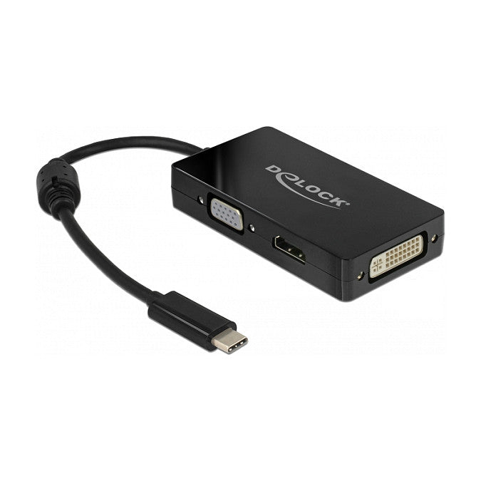 Adapter USB Type-C™ Stecker zu VGA / HDMI / DVI Buchse schwarz