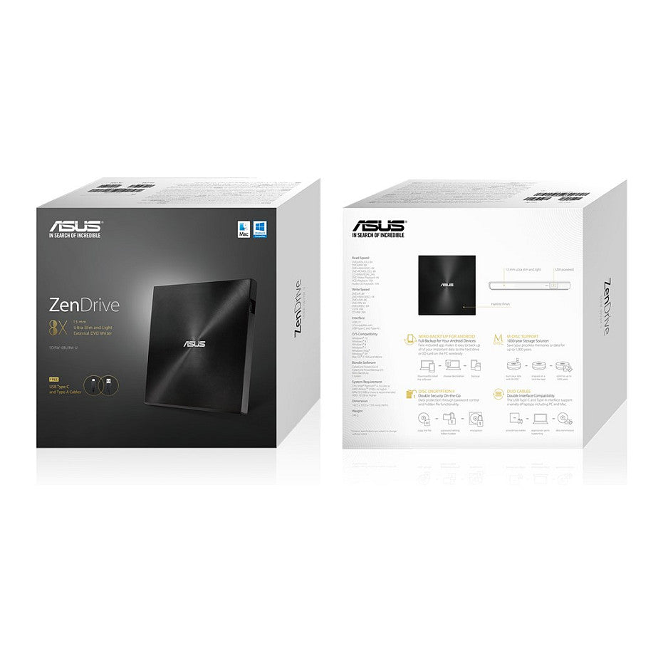 Externer DVD-Brenner ASDRW-08U9M-U Zen Drive black slim