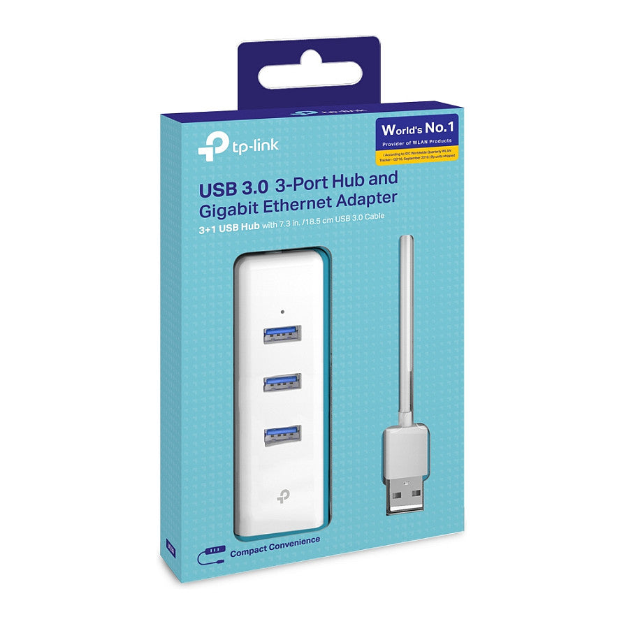USB TP-LINK UE330 - USB 3.0 to Gigabit Ethernet Network Adapter with 3-Port USB 3.0 Hub