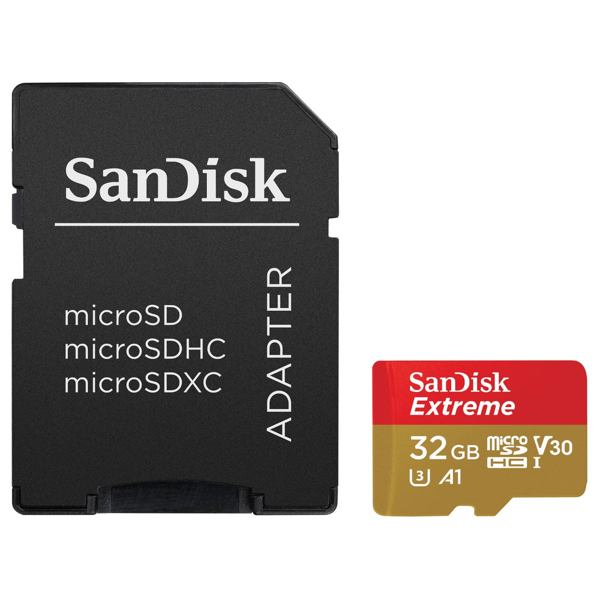 CARD 32GB Sandisk Extreme MicroSDHC 100MB/s for action cams/drones +Adapter
