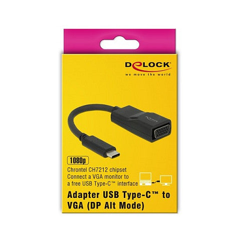 Adapter USB Type-C Stecker > VGA Buchse (DP Alt Mode)