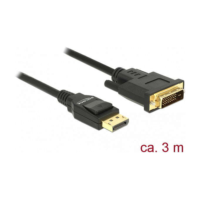 DELOCK Kabel Displayport 1.2 Stecker > DVI 24+1 Stecker Passiv 3 m schwarz
