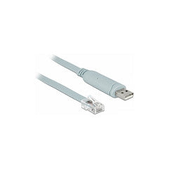 Adapter USB 2.0 Typ-A Stecker > 1 x Seriell RS-232 RJ45 Stecker 5,0 m grau