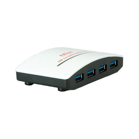 USB3.0 ROLINE Hub Black and White 4 Ports mit Netzteil