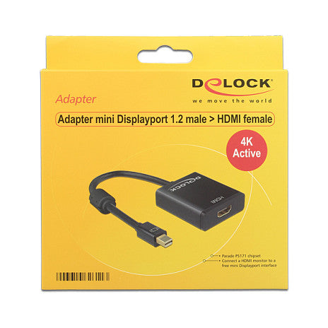 DeLock Mini DisplayPort 1.2 > HDMI (ST-BU) Adapter 4K Black