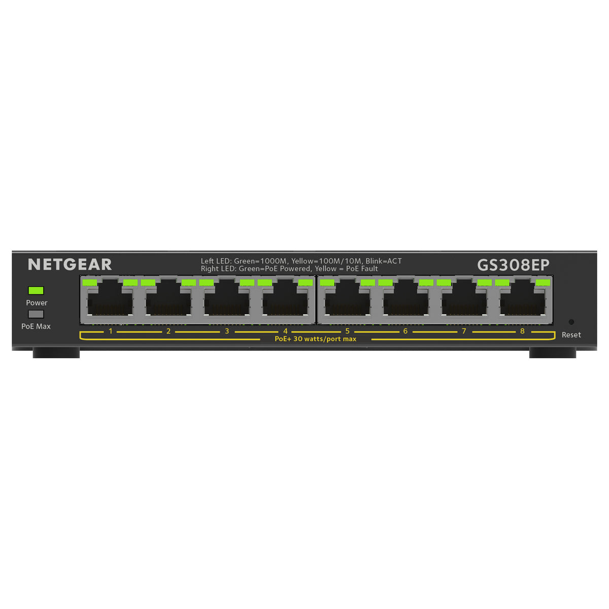 8P NETGEAR GS308EP PoE+ M
