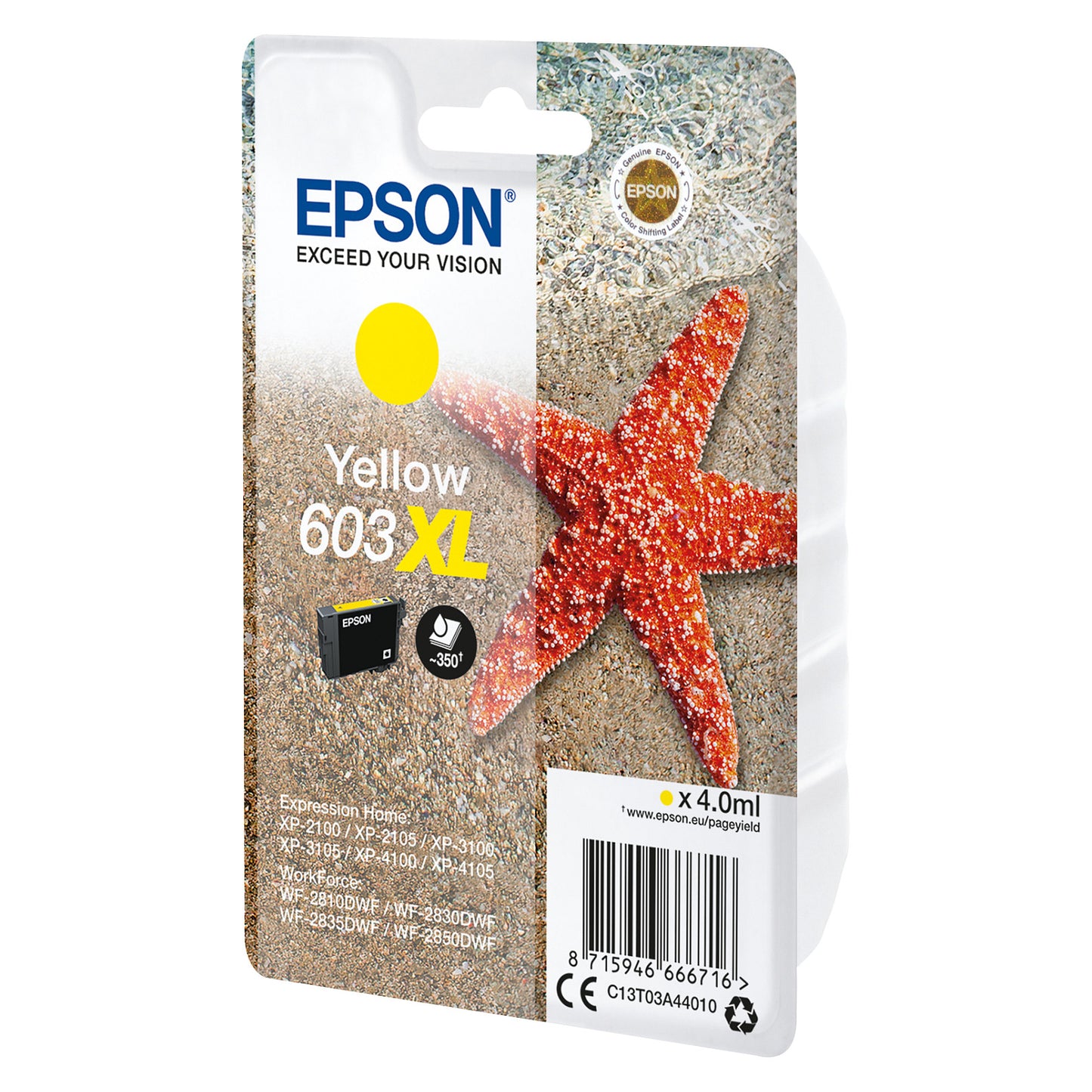 Epson Tinte 603XL C13T03A44010 Gelb bis zu 350 Seiten