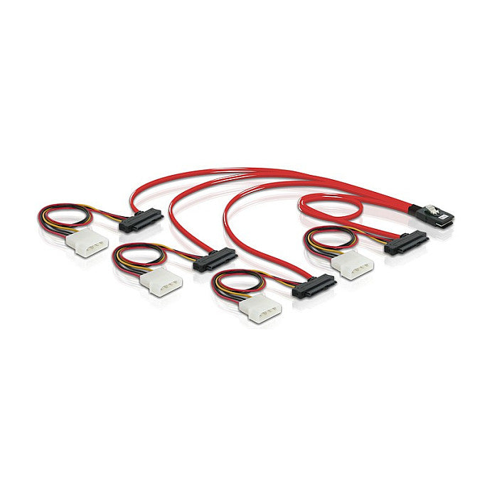 Kabel mini SAS SFF-8087 > 4 x SAS SFF-8482 + Power 1 m