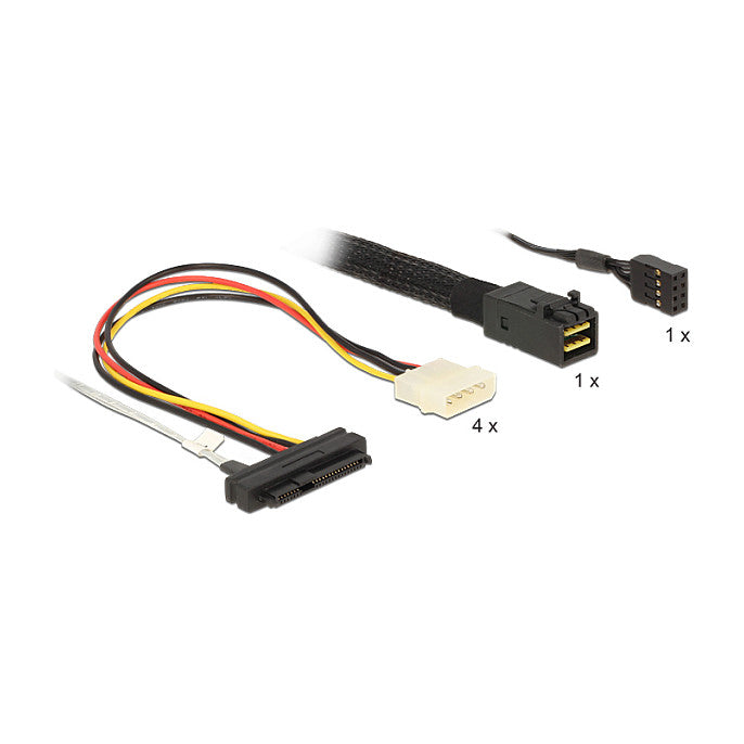 SAS SFF-8643 > 4x SAS SFF-8482 1,0m Delock