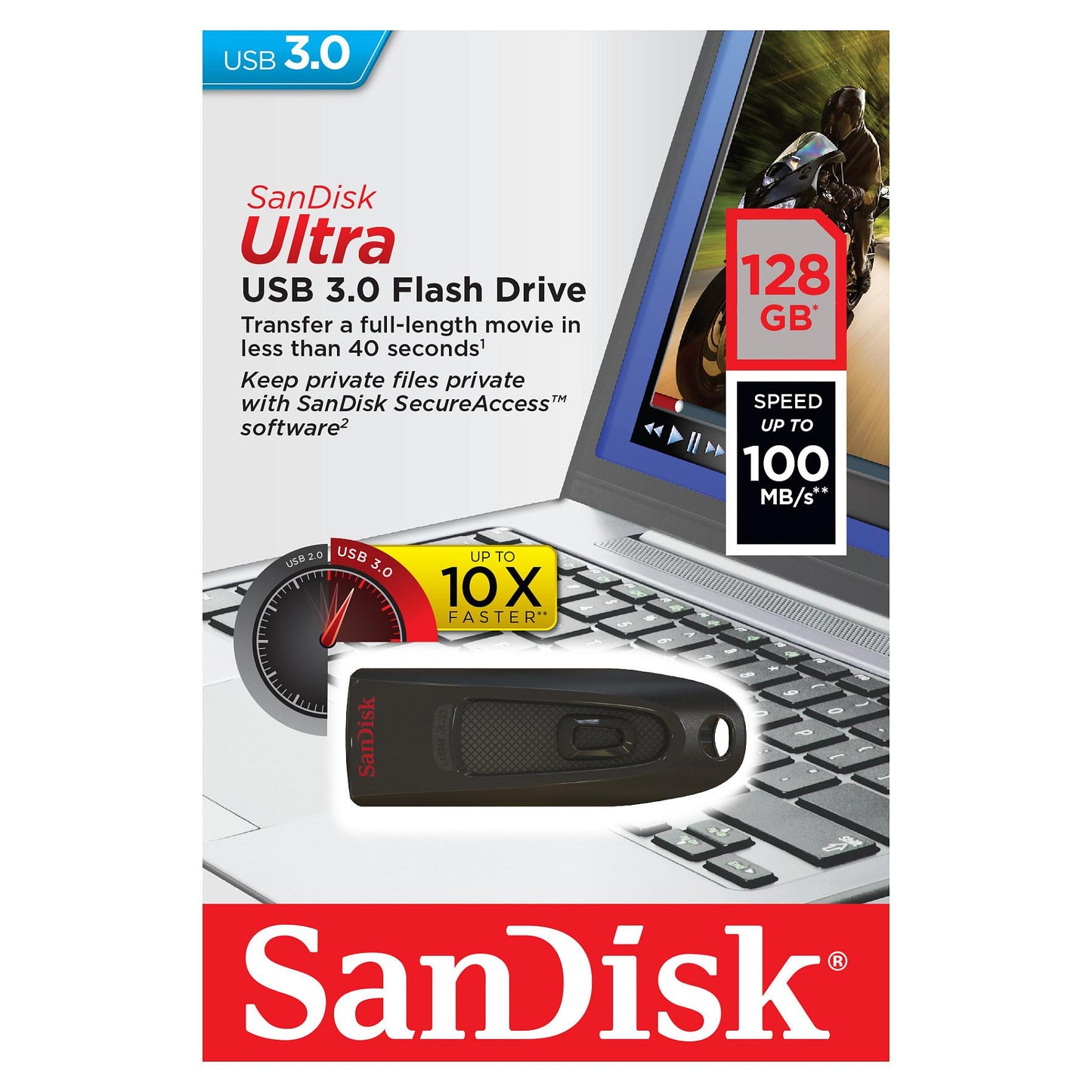 STICK 128GB USB 3.0 Sandisk Ultra black
