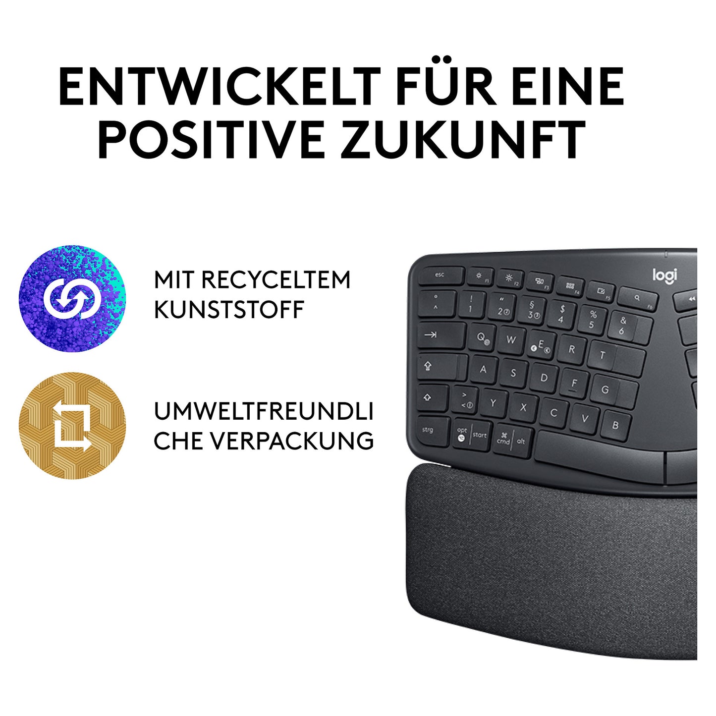 Logitech Ergo K860 Ergonomisch ( geteilt ) Bluetooth 5.0 QWERTZ DE