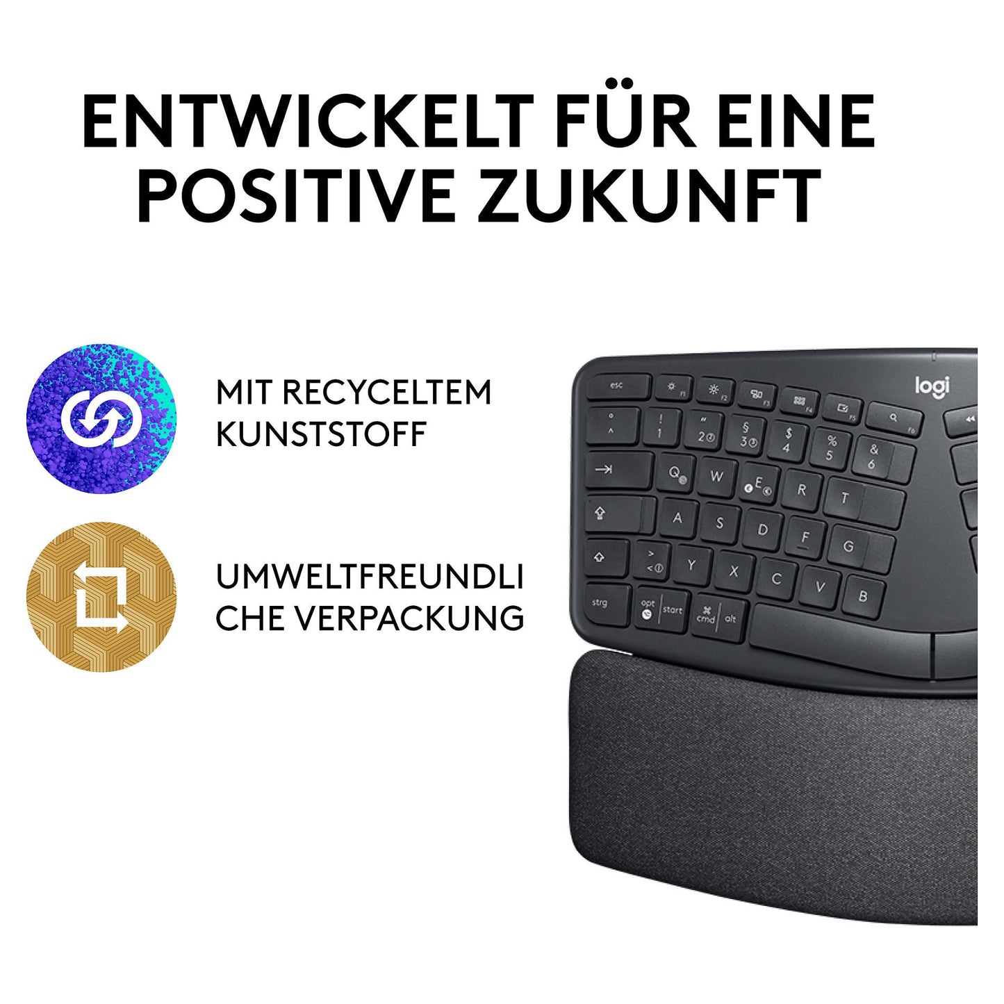 Logitech Ergo K860 Ergonomisch ( geteilt ) Bluetooth 5.0 QWERTZ DE