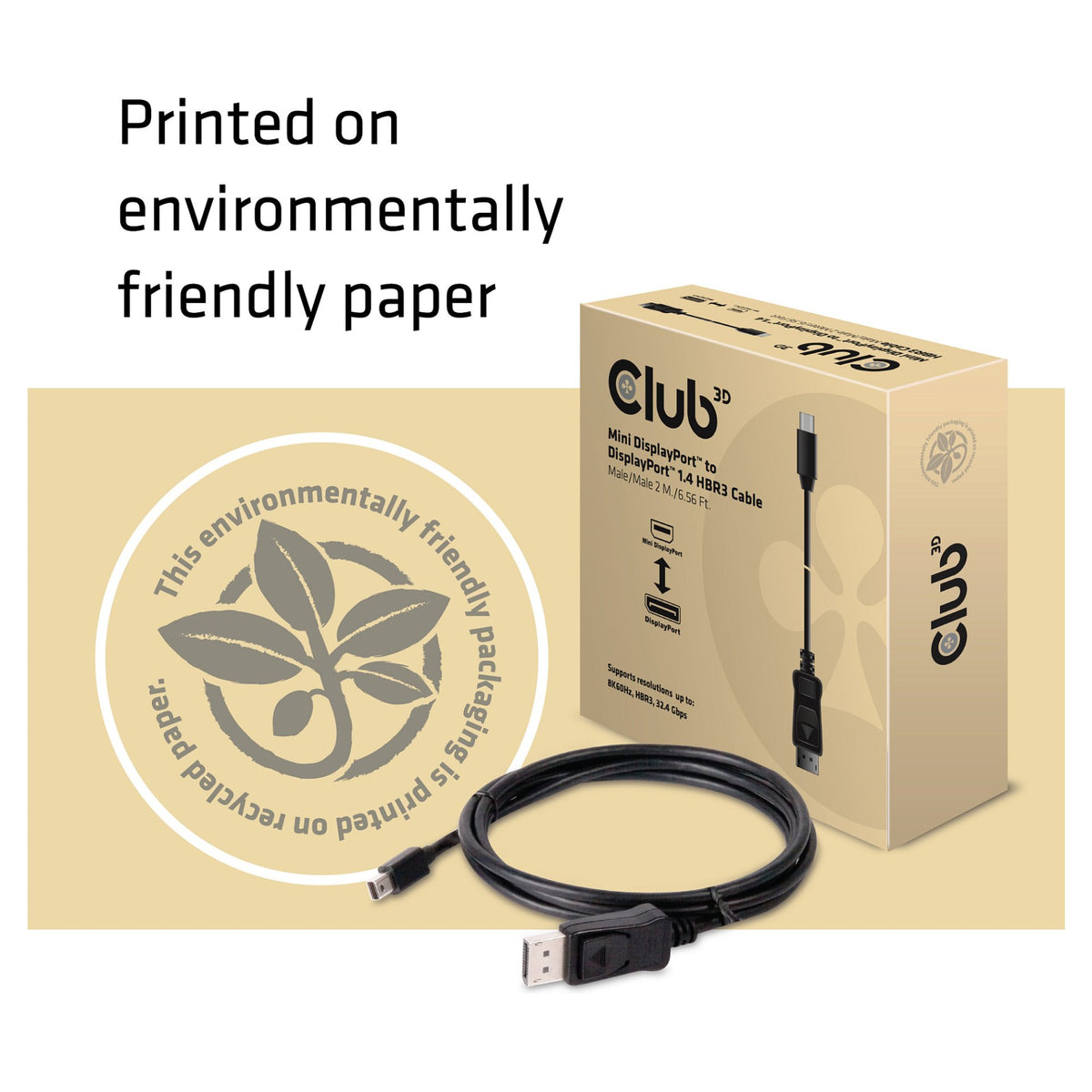 Club3D Kabel MiniDP 1.4 <-> DP 1.4 2m 8K60Hz St/St retail