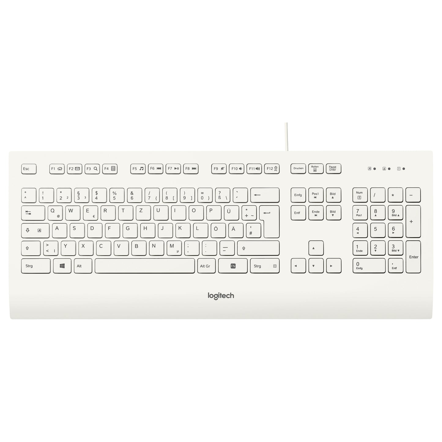 Logitech K280e - Tastatur - USB - Deutsch - weiß