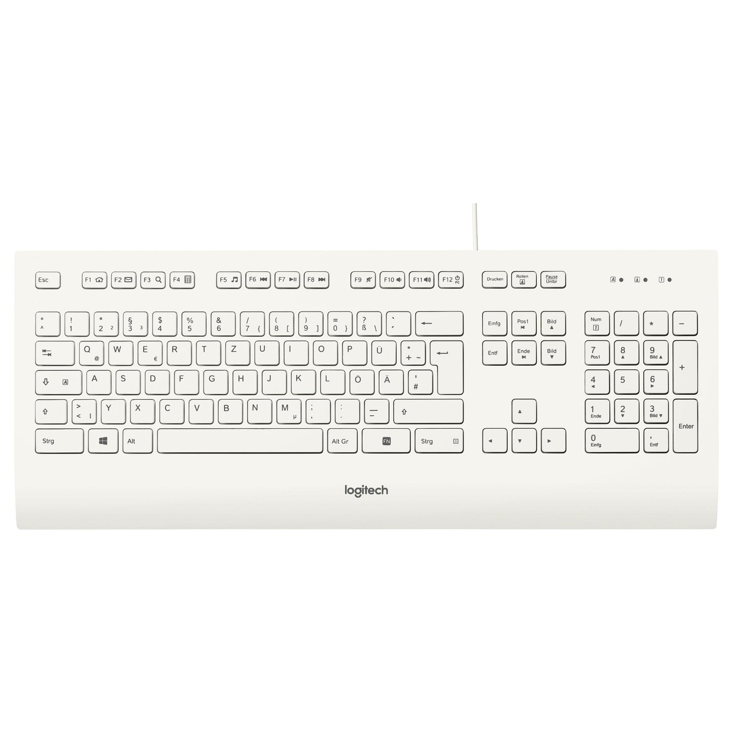 Logitech K280e - Tastatur - USB - Deutsch - weiß