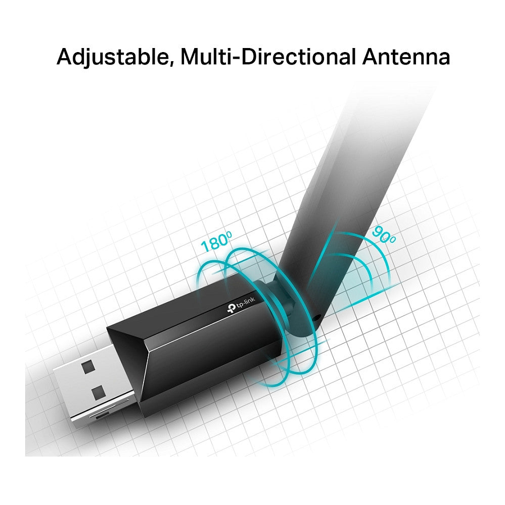 TP-LINK Archer T2U Plus - AC600 High Gain Dual Band Wi-Fi USB Adapter