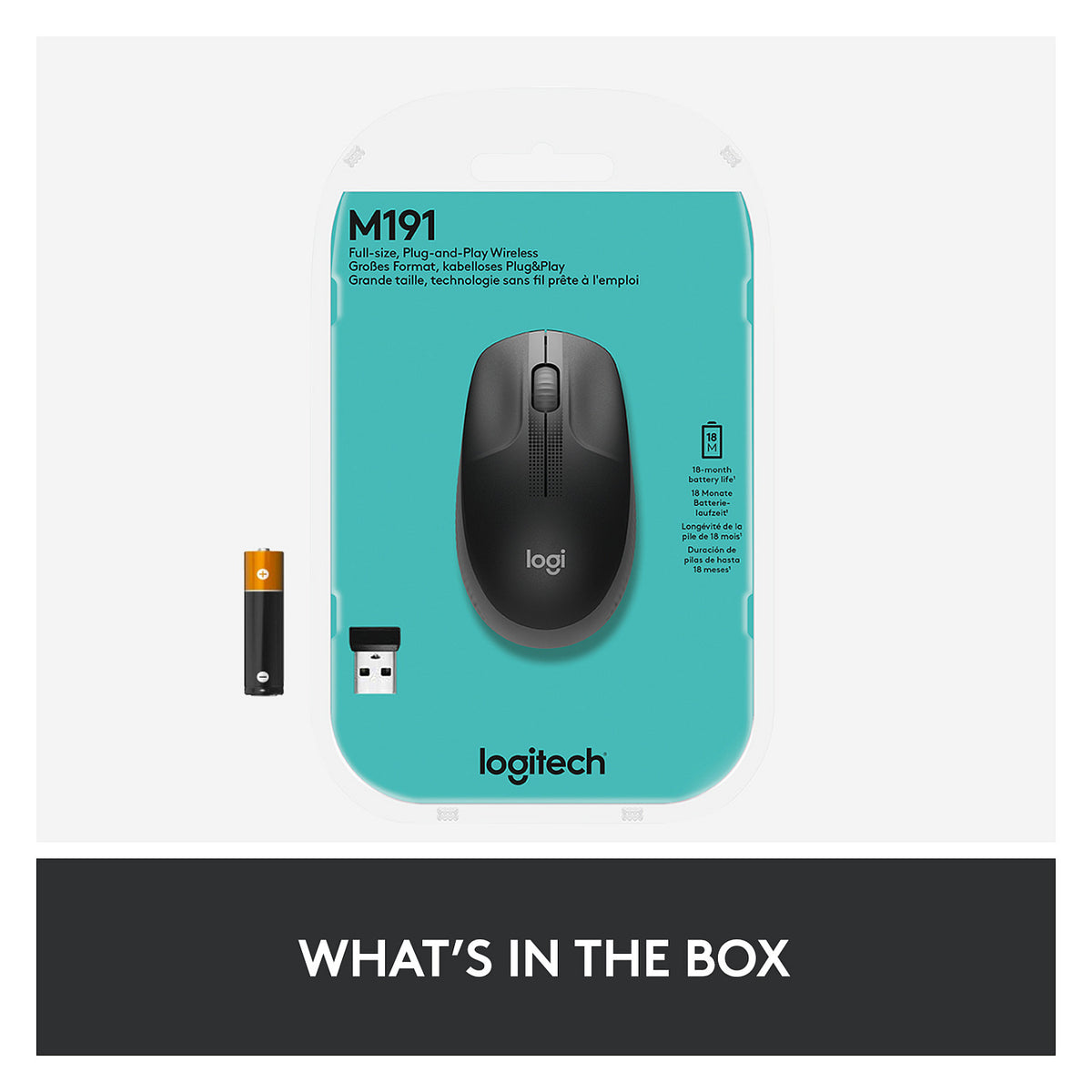 Logitech M190 optisch wireless Black