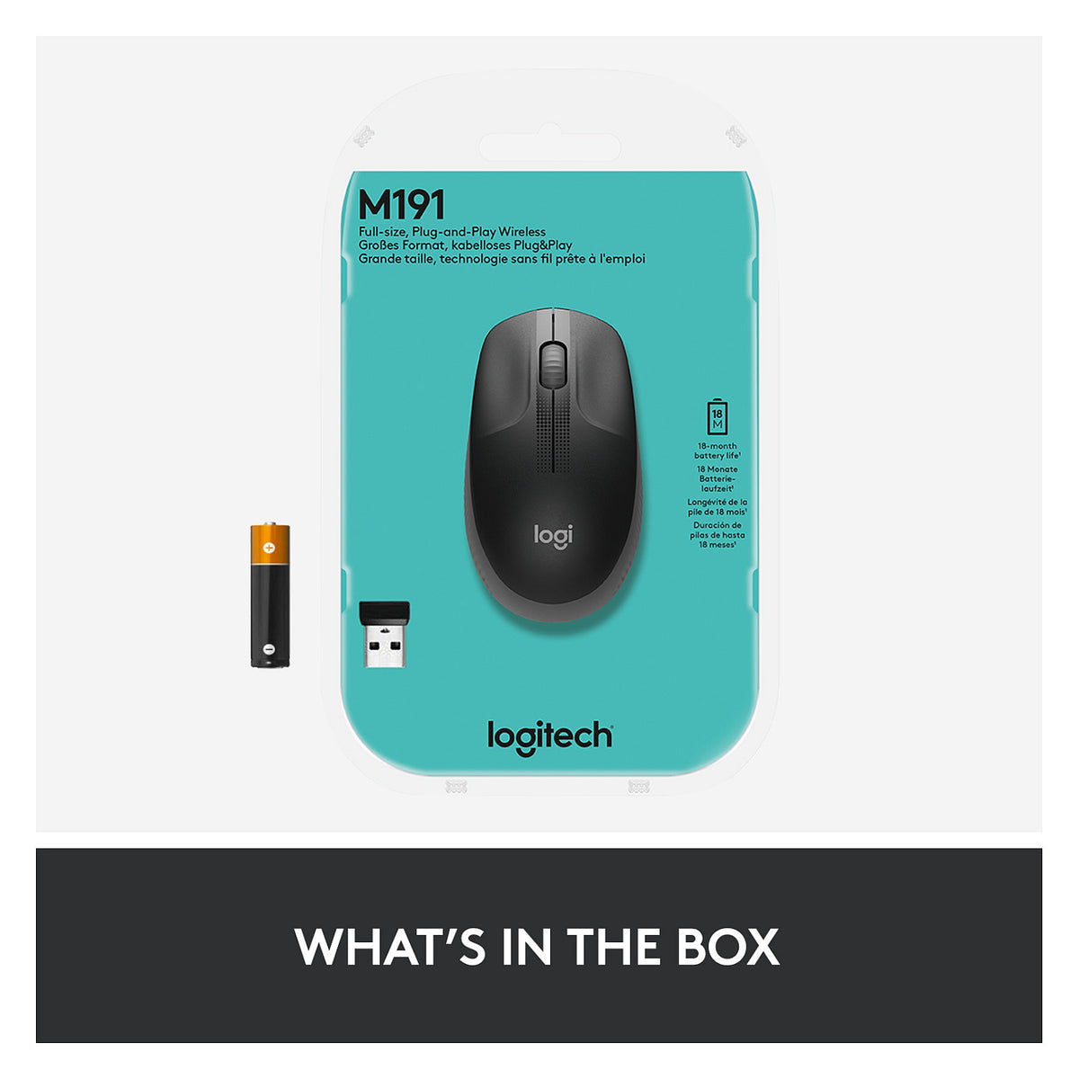 Logitech M190 optisch wireless Grey