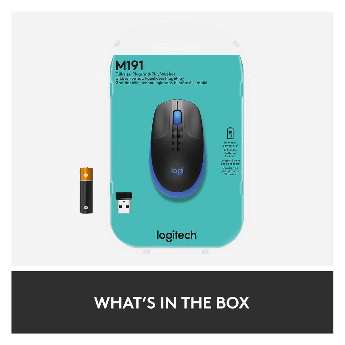 Logitech M190 optisch wireless Blue