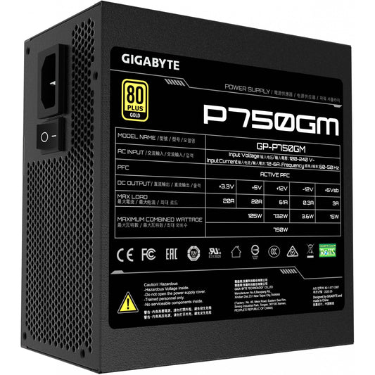 750W Gigabyte P750GM | 80+ Gold Kabelmanagement