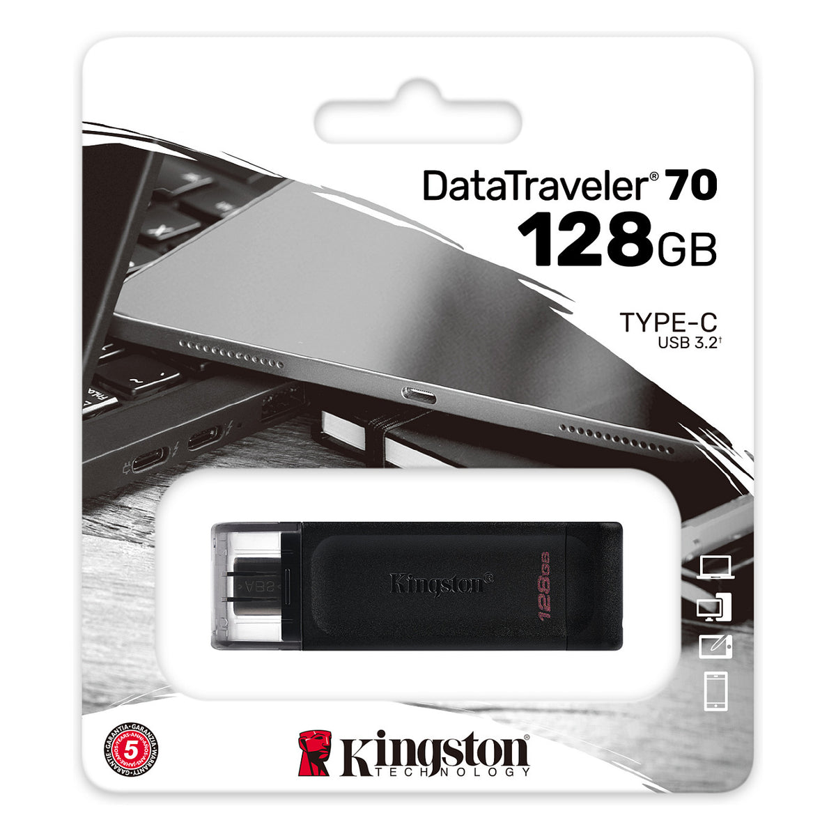 STICK 128GB USB-C 3.2 Kingston DataTraveler 70 Black