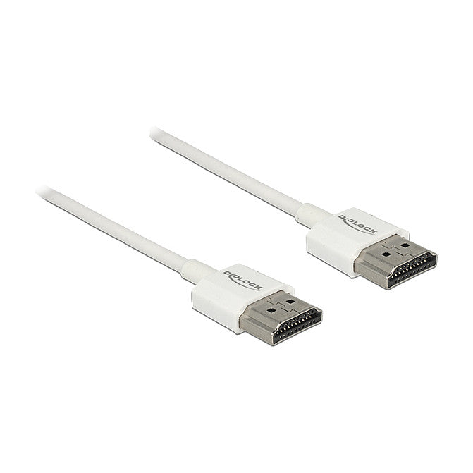 DELOCK Kabel High Speed HDMI mit Ethernet - HDMI-A Stecker > HDMI-A Stecker 3D 4K 2 m Slim High Quality