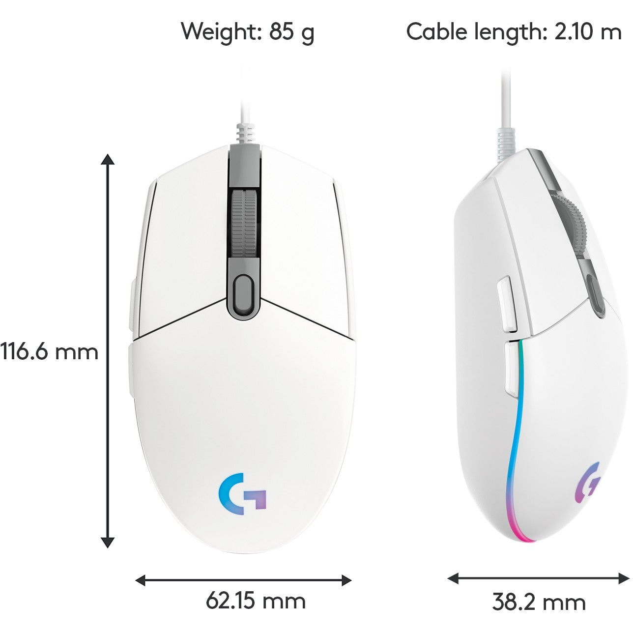 Logitech G203 LIGHTSYNC Gaming Mouse white