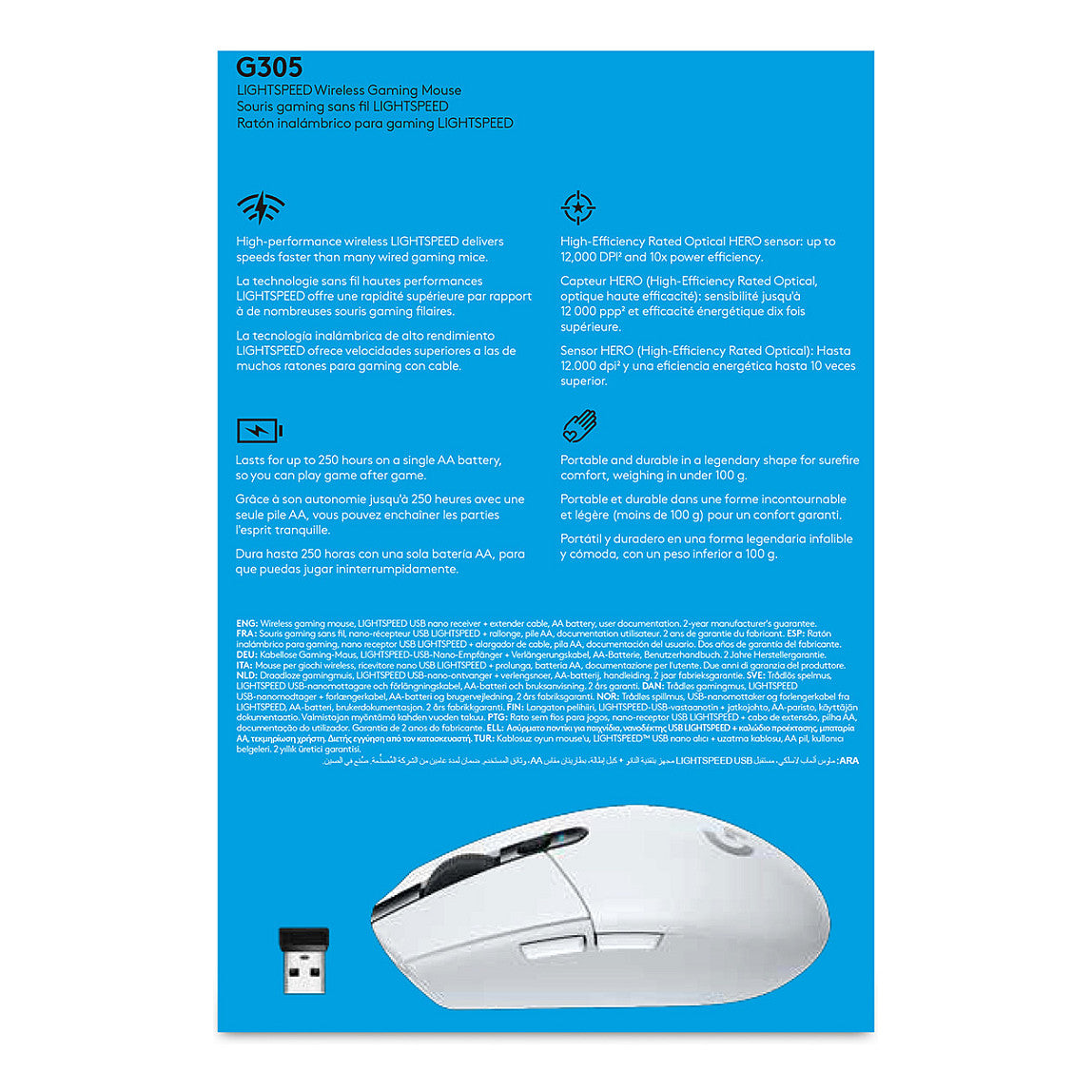 Logitech G305 Lightspeed kabellos white
