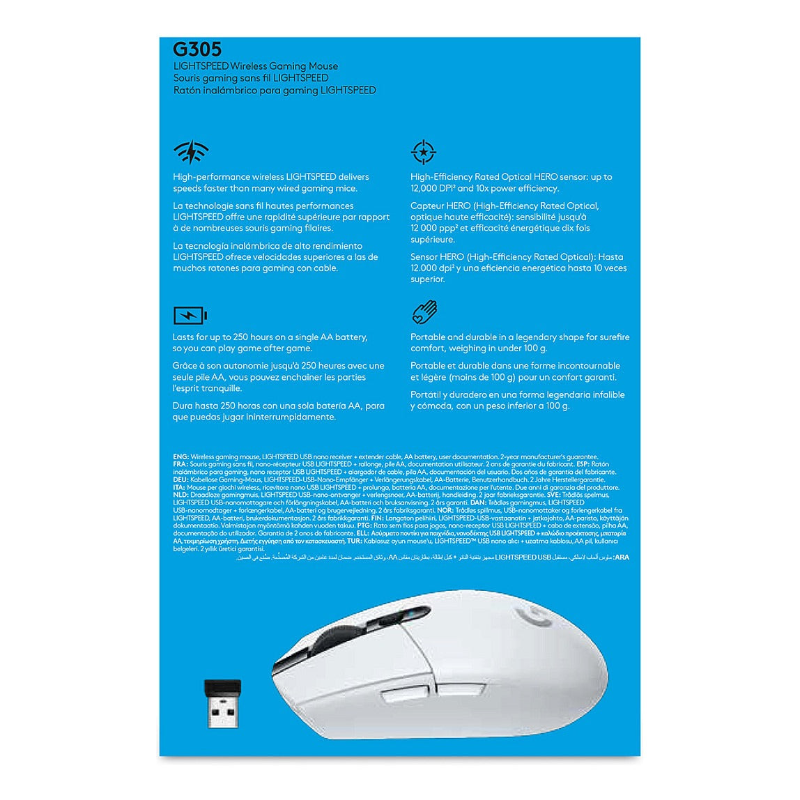 Logitech G305 Lightspeed kabellos white