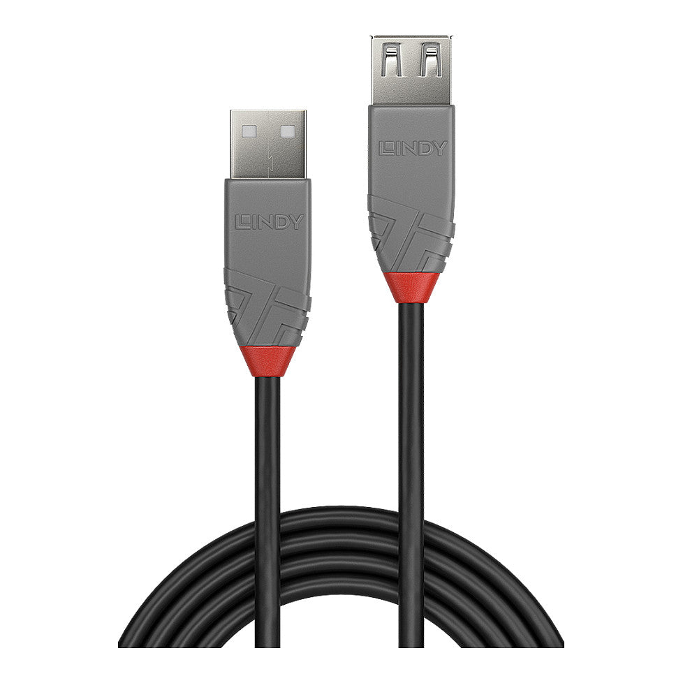 Lindy 36703 USB Kabel 2 m USB A Männlich Weiblich Schwarz - Grau