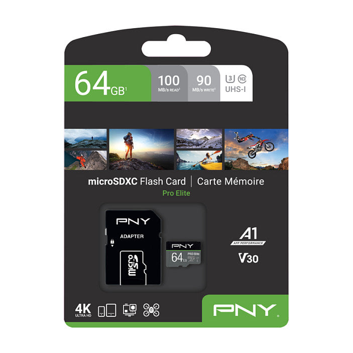 CARD 64GB PNY PRO Elite MicroXC 100MB/s +Adapter