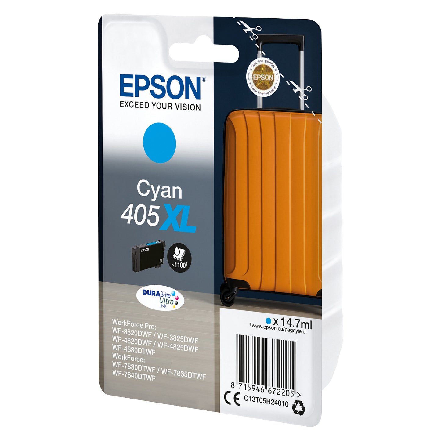 Epson Tinte 405XL C13T05H24010 Cyan bis 1.100 Seiten