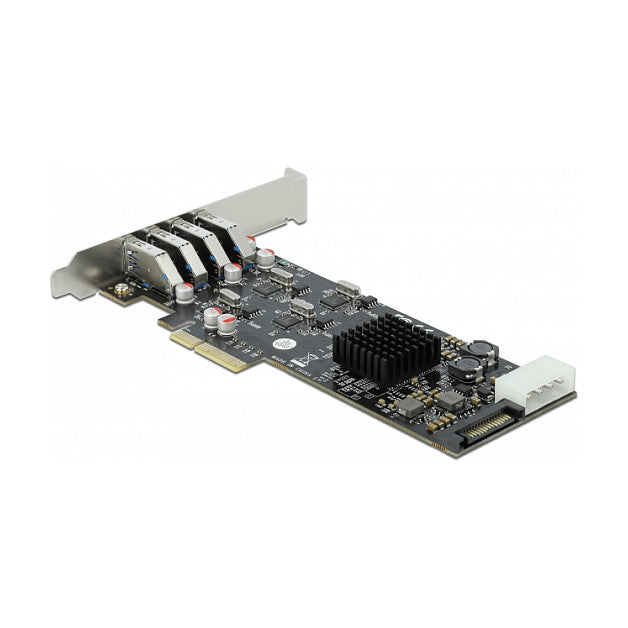 PCI Express x4 Karte zu 4 x extern SuperSpeed USB 5 Gbps (USB 3.2 Gen 1) USB Typ-A Buchse Quad Channel - Low Profile Formfaktor