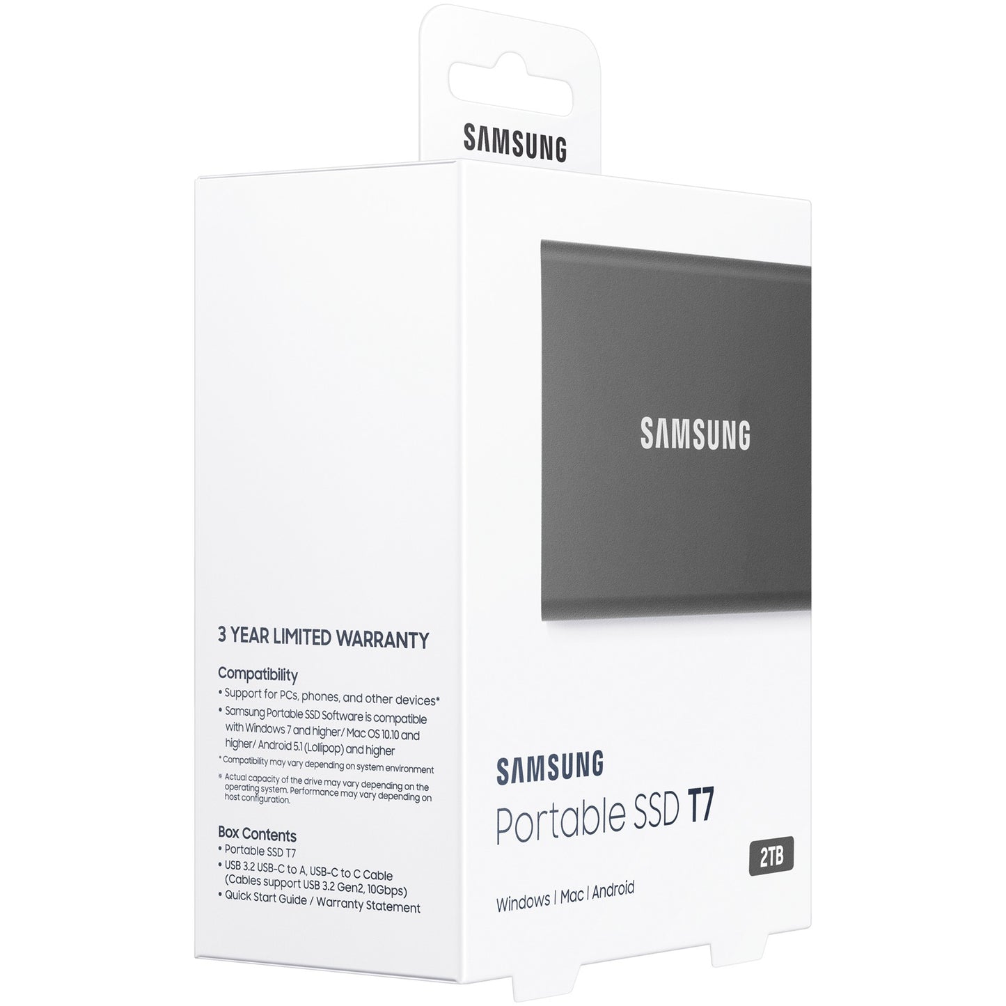 2 TB Samsung Portable T7 USB 3.2 Gen2 Titangrau Einzelhandel