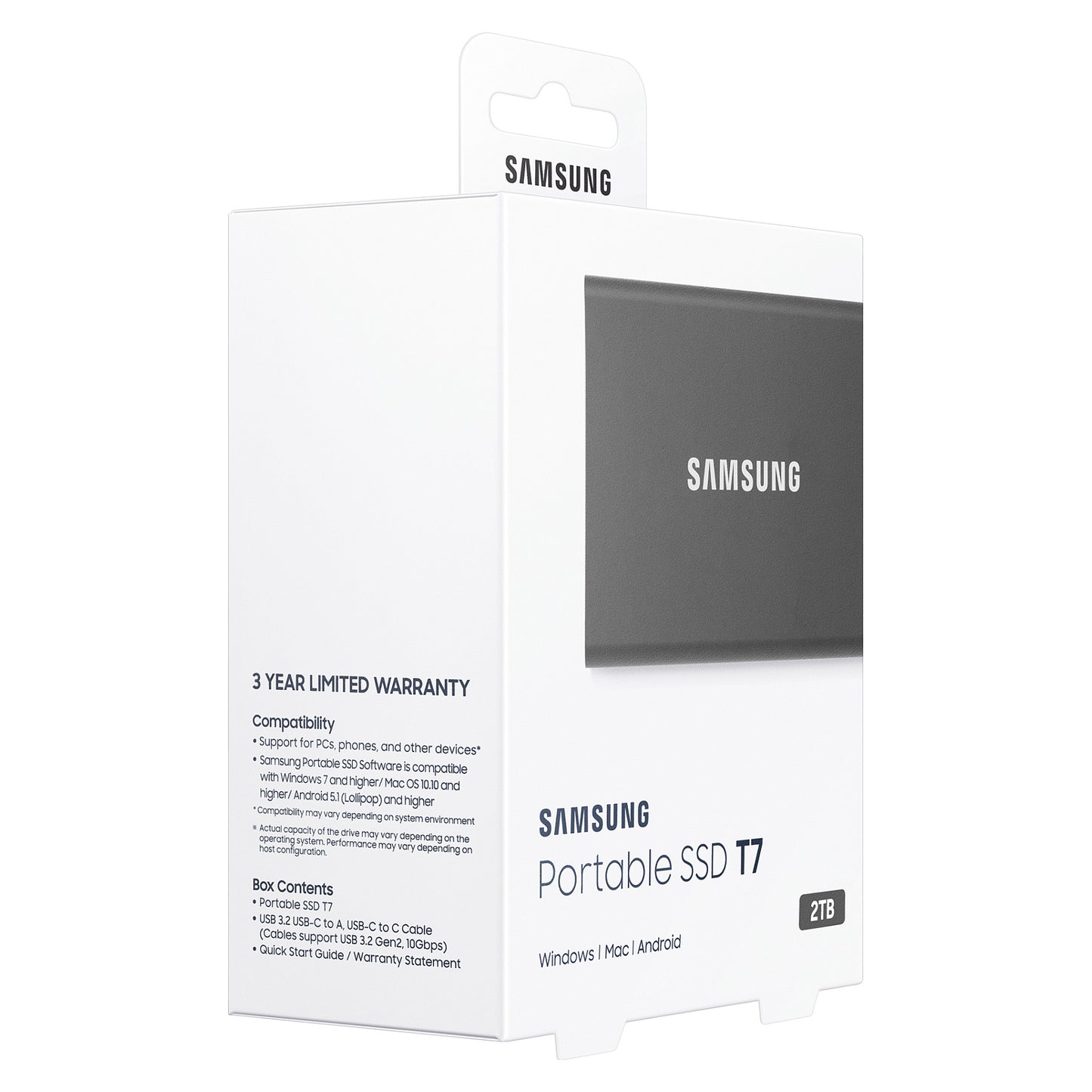 2TB Samsung Portable T7 USB 3.2 Gen2 Titan Gray retail