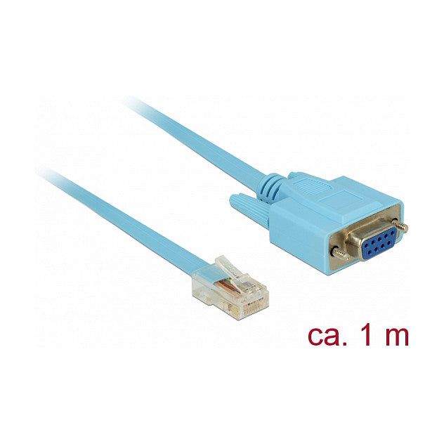Delock Adapter RS-232 DB9 female > 1 x Serial RS-232 RJ45 male - Kabel seriell - DB-9 bis RJ-45 - 1 m