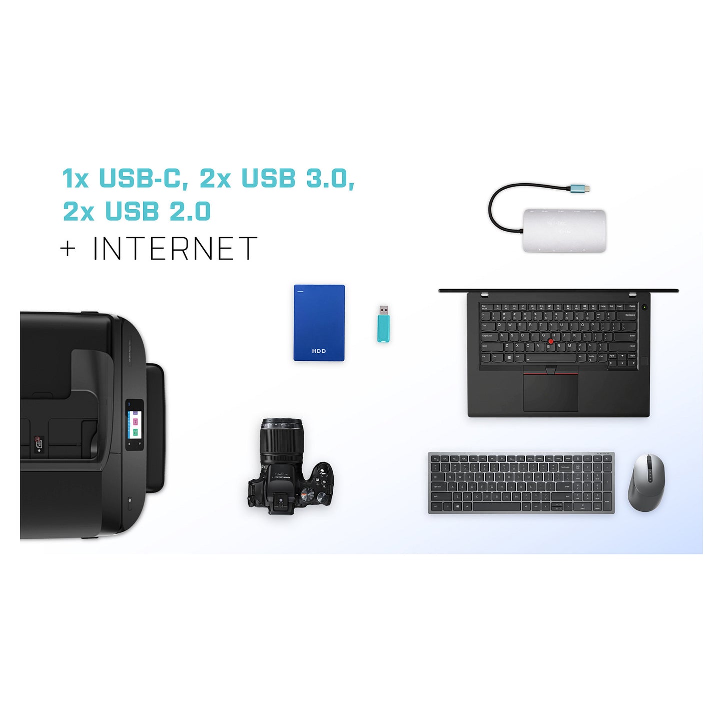 D i-tec Metal USB-C Nano universal Dock 3x Display + Power Delivery 100 W