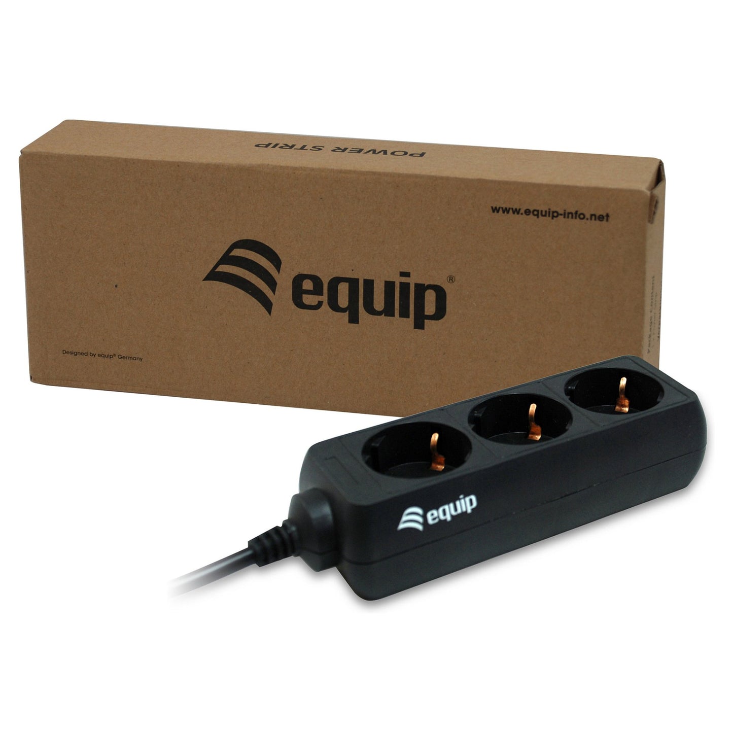 equip STR. 3er Steckdose Black 1.1m