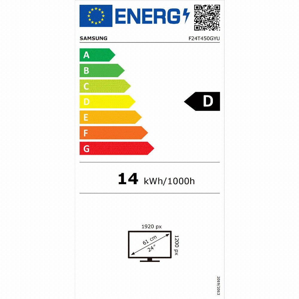 61cm/24'' (1920x1200) Samsung F24T450GYU 16:10 5ms IPS HDMI DVI DisplayPort VESA Pivot Speaker WUXGA Black