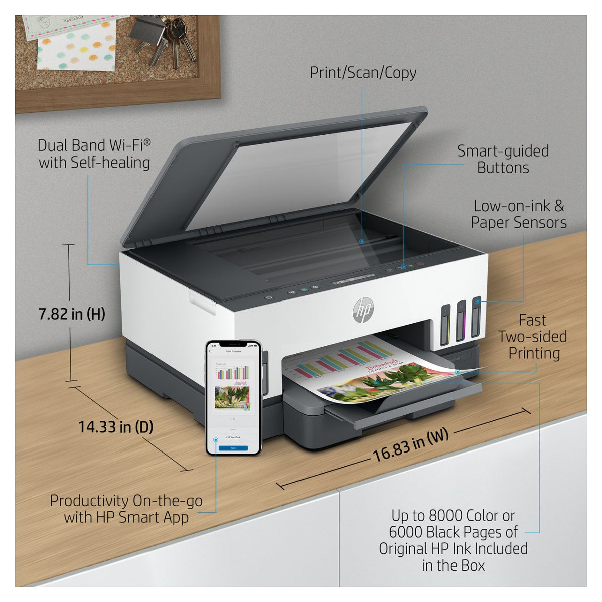 HP Smart Tank 7005 Tinte-Multifunktionsdrucker 3in1 A4 Bluetooth WiFi Duplex