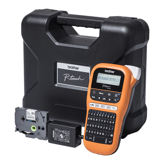 Brother P-Touch PT-E110VP Beschriftungsgerät 3.5/6/9/12 mm Value Pack